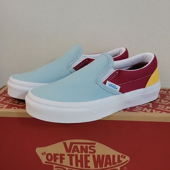 Vans Classic Slip On Retro Rainbow Multi / True White Sneaker Shoes Size 13 - Picture 6 of 10